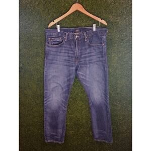 Polo Ralph Lauren Hampton Relaxed Straight Jeans Mens 36x32 Dark Wash 100%